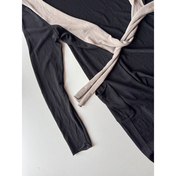 ANNETTE GORTZ Black Viscose Knit Long Wrap Tie Front Cardigan Sweater, Size M - Picture 9 of 16